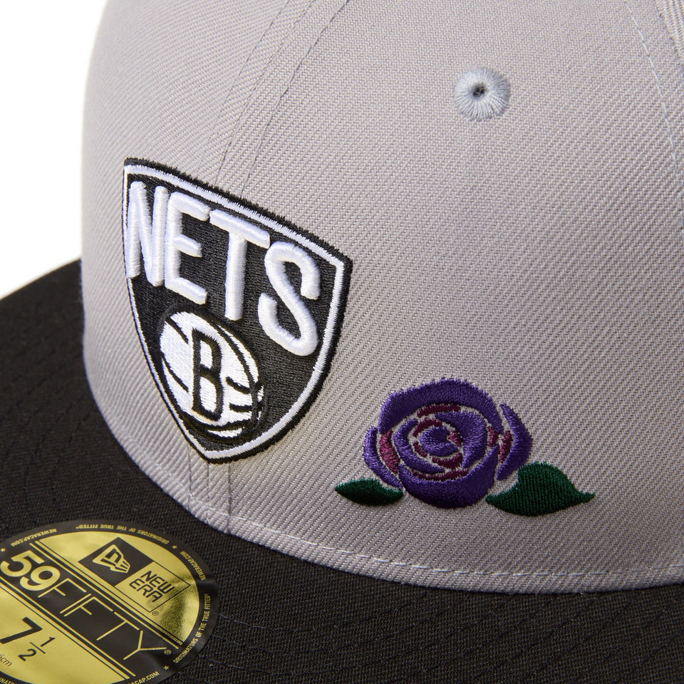 59FIFTY With Rose ブルックリン・ネッツ グレー/ブラック - 14668147-700 | NEW ERA ニューエラ公式オンラインストア