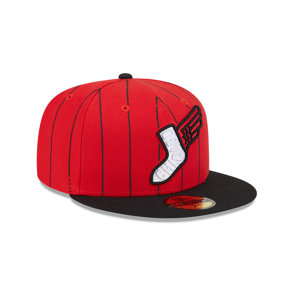 59FIFTY オンフィールド MLB City Connect シカゴ・ホワイトソックス レッド ブラックバイザー