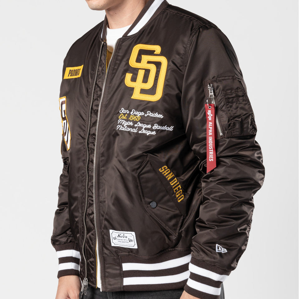 MA-1 ボンバージャケット Alpha Industries サンディエゴ・パドレス ブラウン