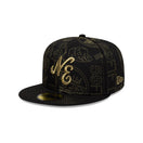 59FIFTY 59FIFTY DAY Memorial Collection クラシックロゴ ステッカー オールオーバーエンブロイダリー ブラック