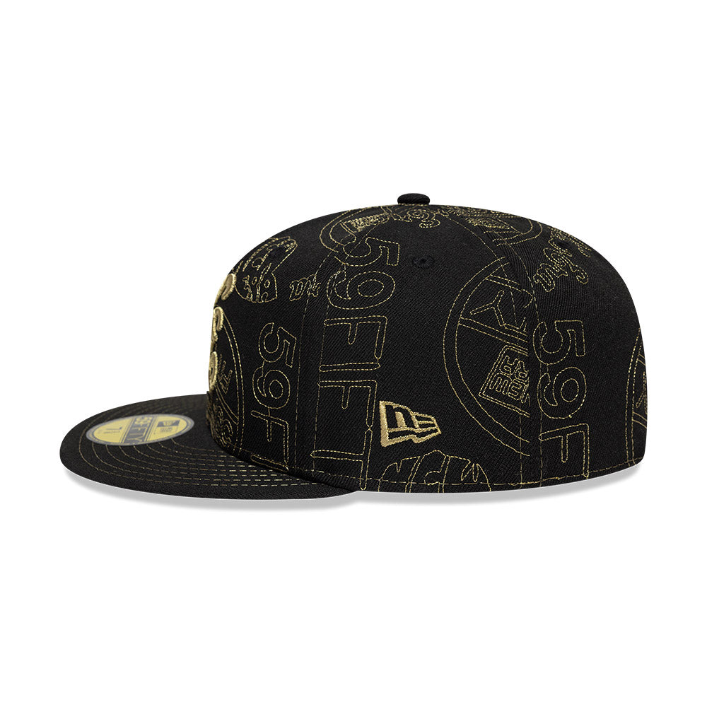 59FIFTY 59FIFTY DAY Memorial Collection クラシックロゴ ステッカー オールオーバーエンブロイダリー ...