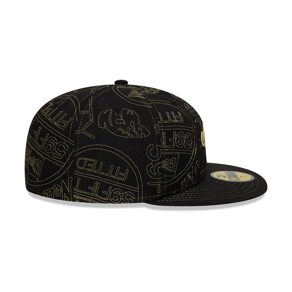 59FIFTY 59FIFTY DAY Memorial Collection クラシックロゴ ステッカー オールオーバーエンブロイダリー ブラック