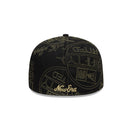 59FIFTY 59FIFTY DAY Memorial Collection クラシックロゴ ステッカー オールオーバーエンブロイダリー ブラック