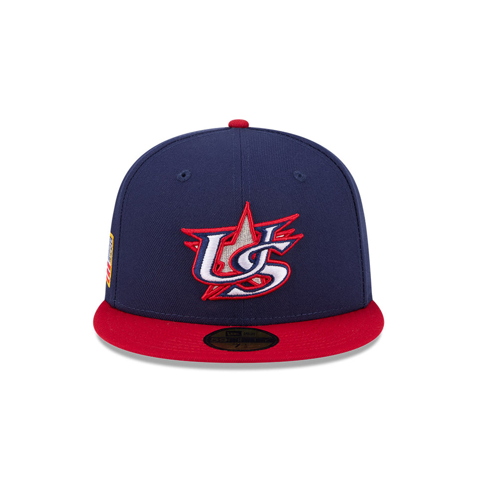 59FIFTY 2026 World Baseball Classic On-Field アメリカ ネイビー レッドバイザー