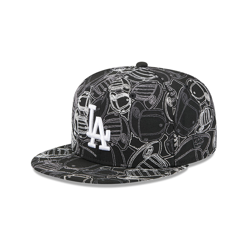 【激渋クロス刺繍】ロサンゼルス ドジャース LA ギャングスターキャップ THE CAP 59FIFTY TRADITIONAL NAVY ロサンゼルス・ドジャース