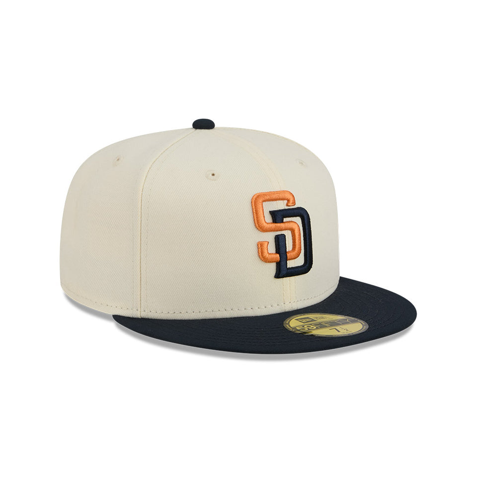 59FIFTY オンフィールド 2026 MLB City Connect サンディエゴ・パドレス クロームホワイト ネイビーバイザー