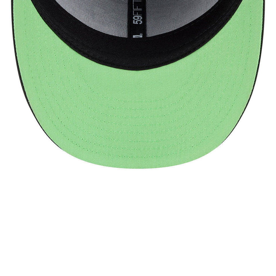 59FIFTY Dexter's Laboratory Dee Dee ブラック ライトグリーンアンダーバイザー