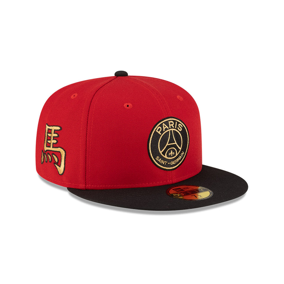 59FIFTY Paris Saint-Germain Chinese New Year スカーレット ブラックバイザー