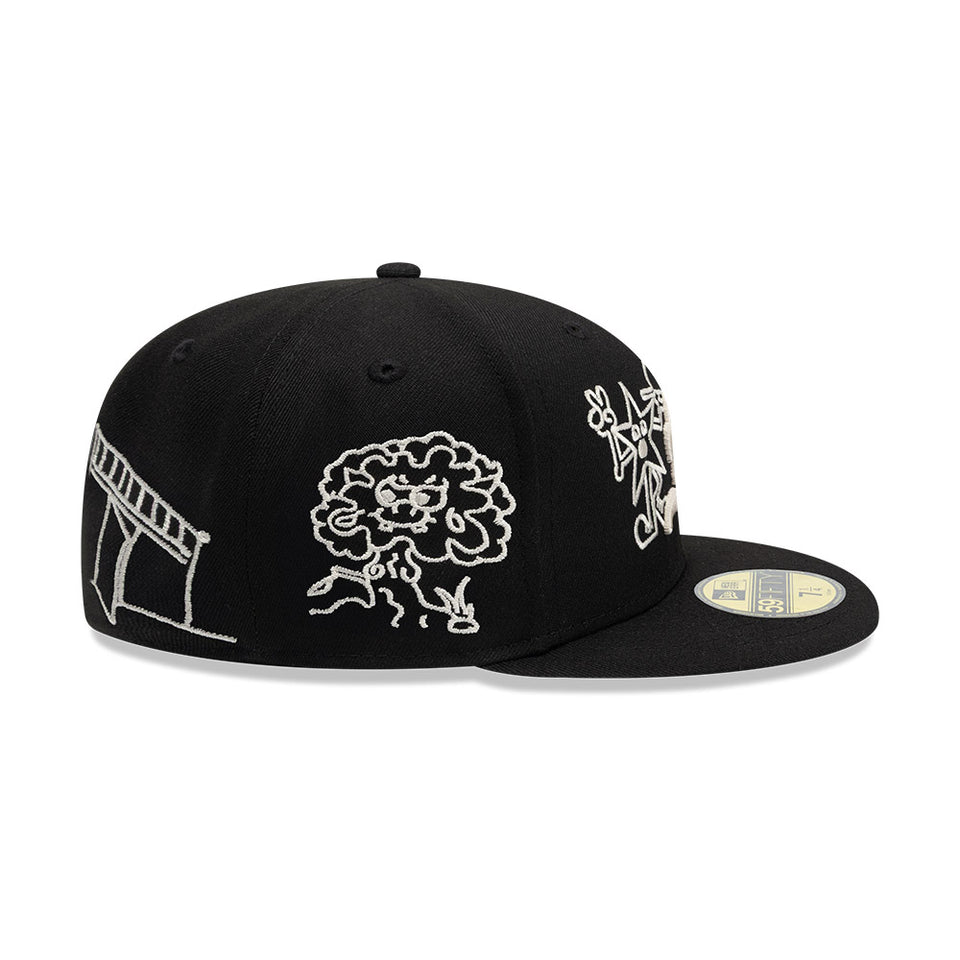 59FIFTY Mora Lo Mismo de Siempre オールオーバー ブラック × ベージュ