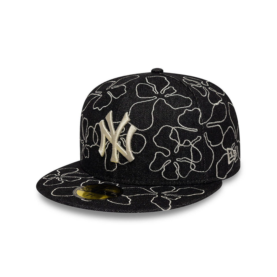 59FIFTY Floral Denim ニューヨーク・ヤンキース ブラックデニム
