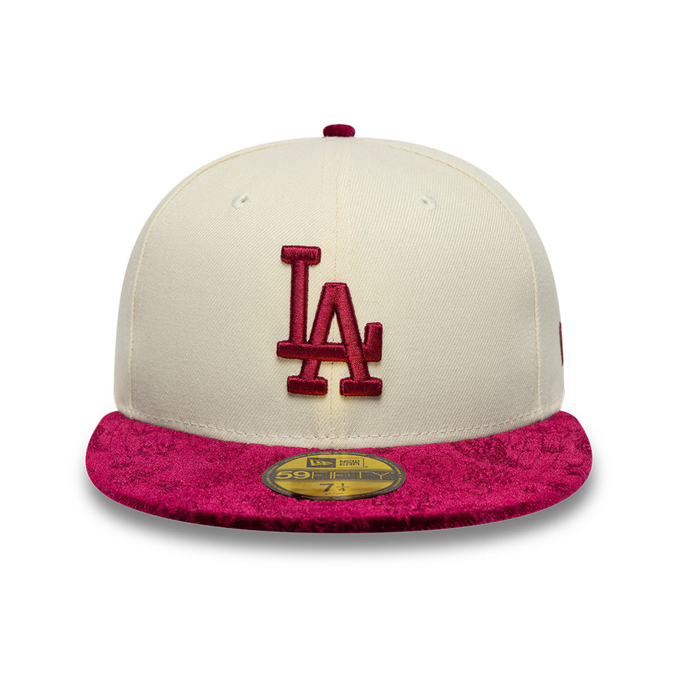 59FIFTY 59FIFTY DAY Memorial Collection ロサンゼルス・ドジャース クロームホワイト バーガンジーペイズリーバイザー