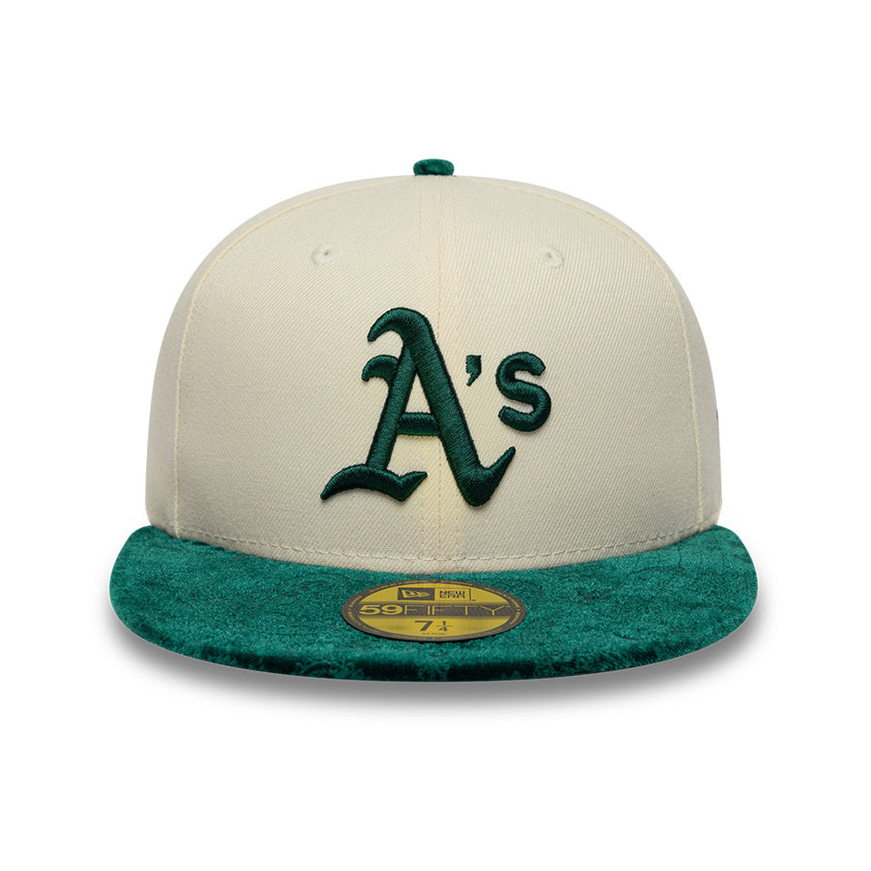 59FIFTY 59FIFTY DAY Memorial Collection アスレチックス クロームホワイト ダークグリーンペイズリーバイザー