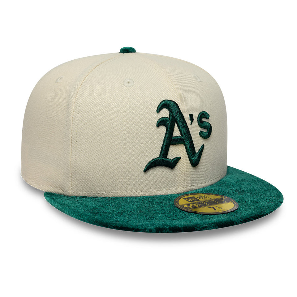 59FIFTY 59FIFTY DAY Memorial Collection アスレチックス クロームホワイト ダークグリーンペイズリーバイザー