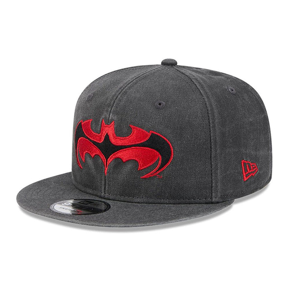 高い素材 9FIFTY レッド × ウォッシュドブラック バットマン BATMAN 帽子