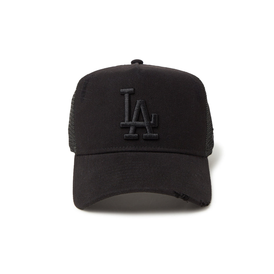 9FORTY A - Frame トラッカー Damaged Denim ロサンゼルス・ドジャース ブラックデニム - 14388620 - OSFM | NEW ERA ニューエラ公式オンラインストア