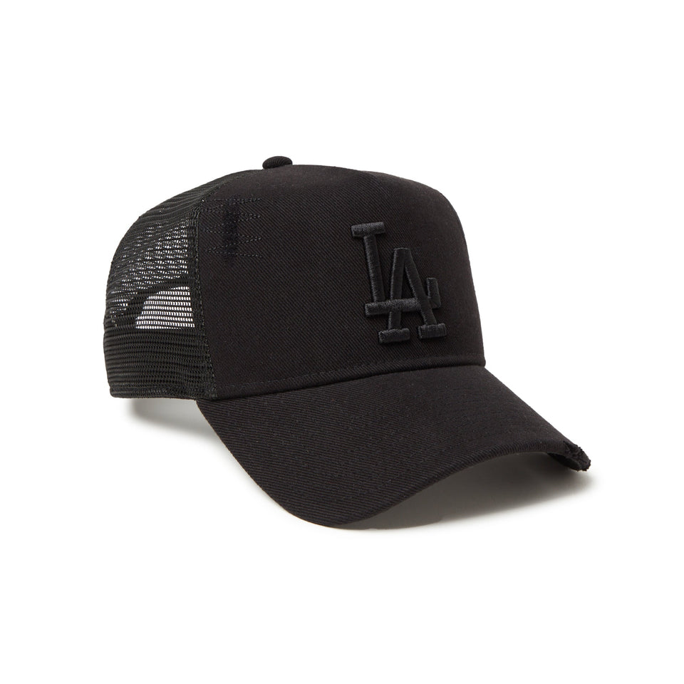 9FORTY A - Frame トラッカー Damaged Denim ロサンゼルス・ドジャース ブラックデニム - 14388620 - OSFM | NEW ERA ニューエラ公式オンラインストア