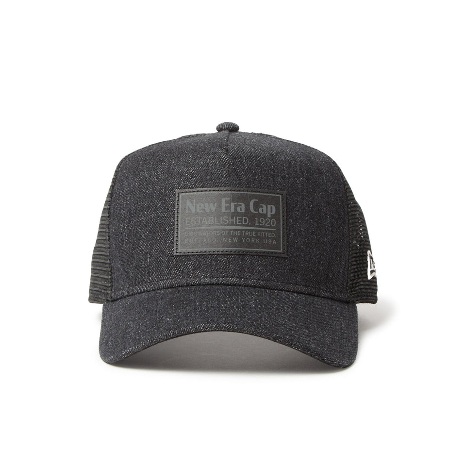 9FORTY A-Frame トラッカー Denim ウーブンパッチ ブラック