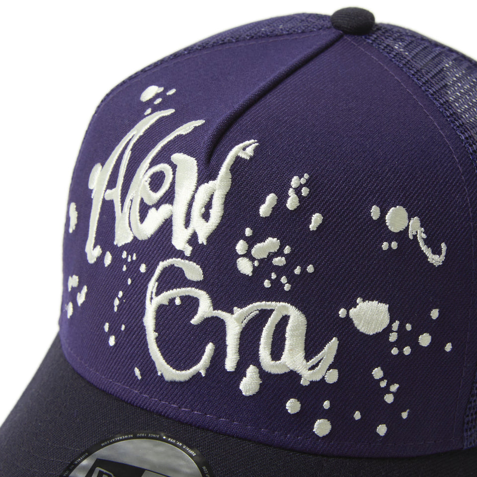 9FORTY A-Frame トラッカー Dripping NEW ERA ライトネイビー