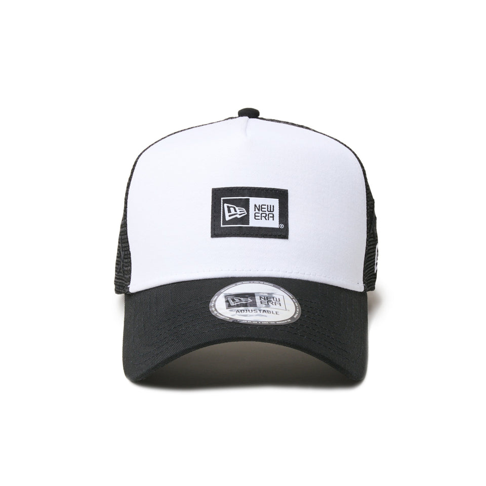 9FORTY A - Frame トラッカー Mesh Embroidery ボックスロゴ ウーブンパッチ ブラック/ホワイト - 14307475 - OSFM | NEW ERA ニューエラ公式オンラインストア