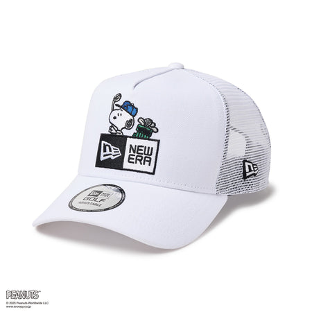 9FORTY A-Frame トラッカー PEANUTS ピーナッツ ボックスロゴ ホワイト