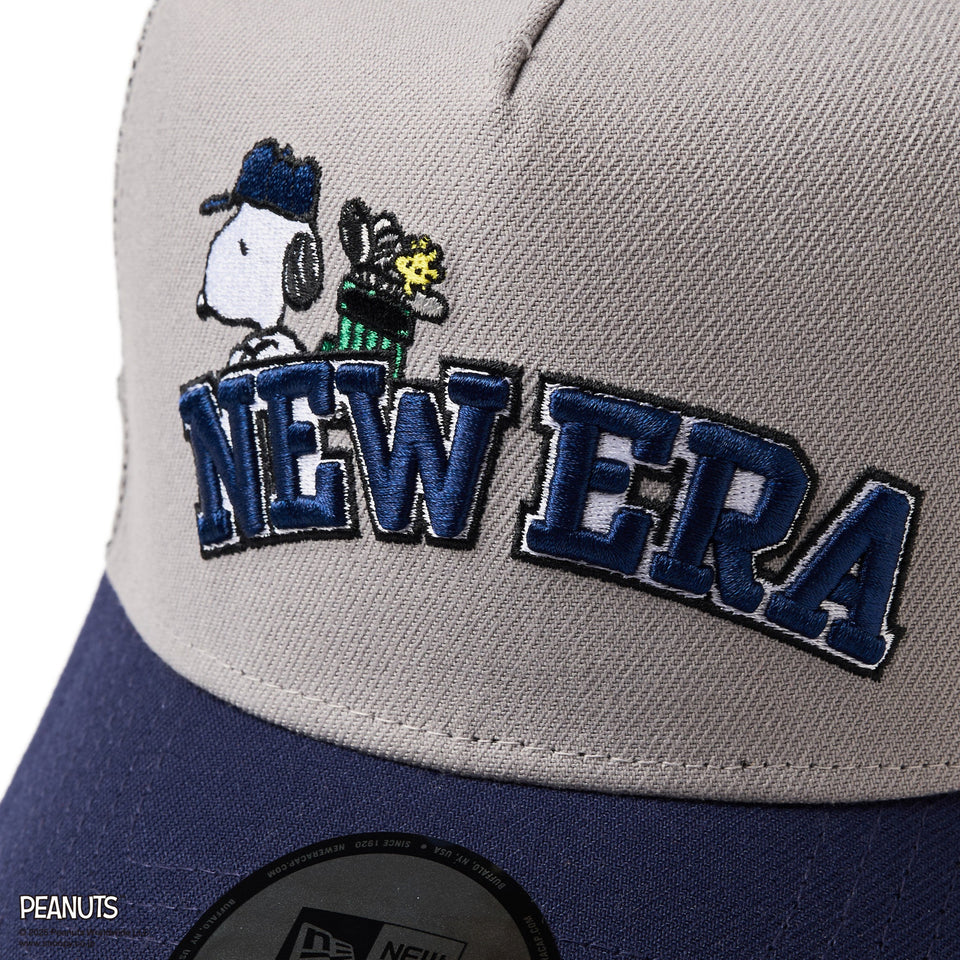 【ゴルフ】9FORTY A - Frame トラッカー PEANUTS ピーナッツ アーチロゴ グレー/ライトネイビー - 14432173 - OSFM | NEW ERA ニューエラ公式オンラインストア