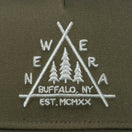 9FORTY A-Frame トラッカー Triangle Woods Logo モス【ニューエラアウトドア】 - 14110096-OSFM | NEW ERA ニューエラ公式オンラインストア