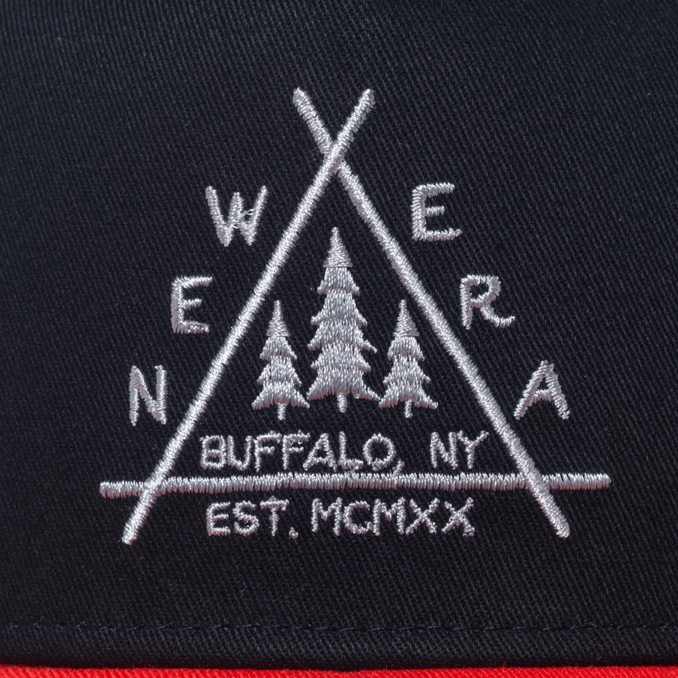 9FORTY A-Frame トラッカー Triangle Woods Logo ブラック/グレー オレンジバイザー【ニューエラアウトドア】 - 14110098-OSFM | NEW ERA ニューエラ公式オンラインストア
