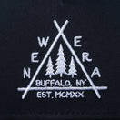 9FORTY A-Frame トラッカー Triangle Woods Logo ブラック【ニューエラアウトドア】 - 14110099-OSFM | NEW ERA ニューエラ公式オンラインストア