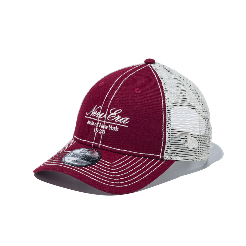 9FORTY トラッカー Script Logo カーディナル/クロームメッシュ - 14667444 - OSFM | NEW ERA ニューエラ公式オンラインストア