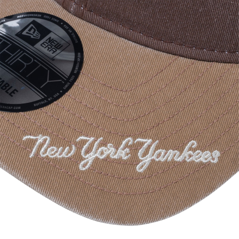 9THIRTY MLB Visor Logo ニューヨーク・ヤンキース ブラウン カーキバイザー - 14109763-OSFM | NEW ERA ニューエラ公式オンラインストア