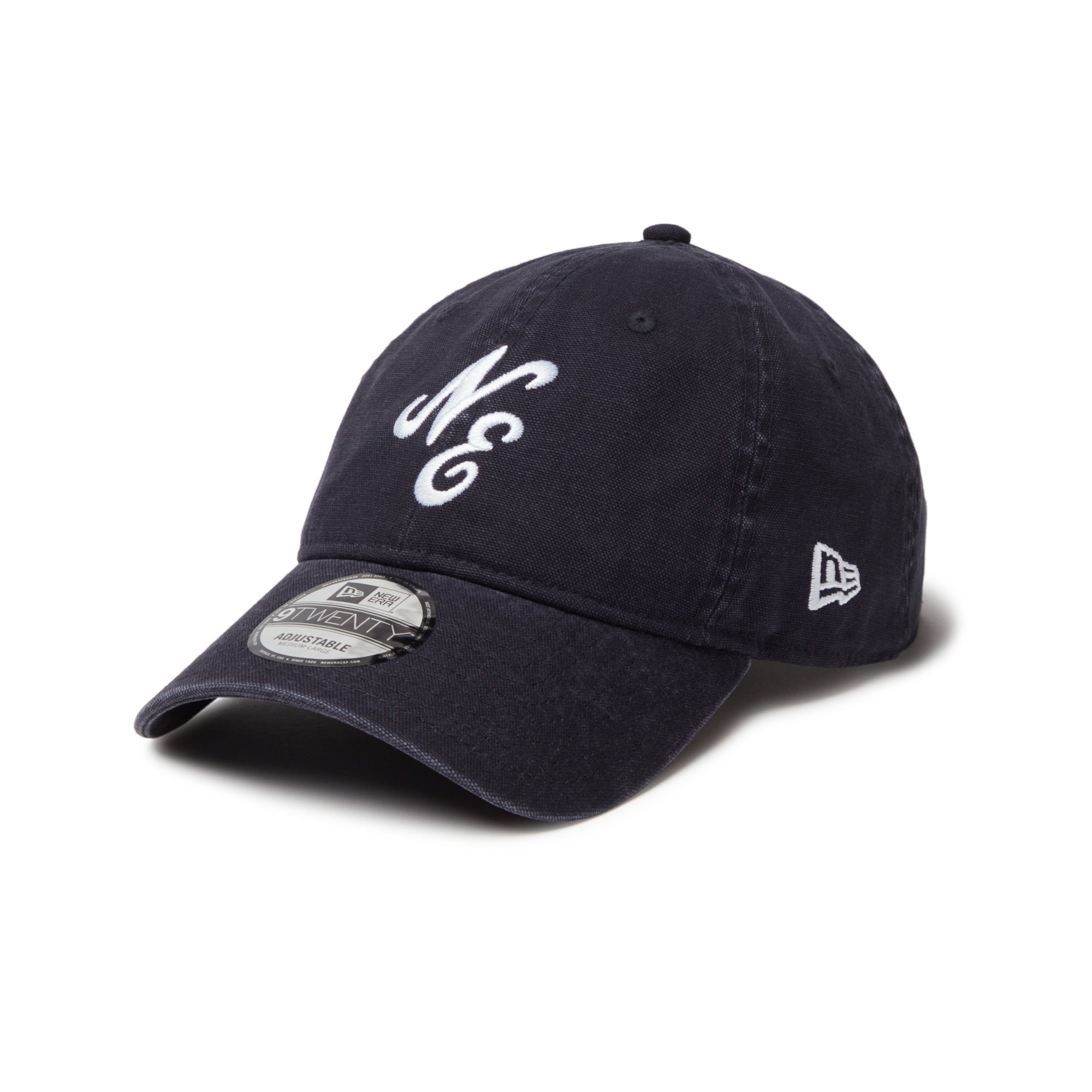 New Era 9TWENTY ブラックキャップ 9TWENTY ロングバイザー ノンウォッシュコットン ベーシック