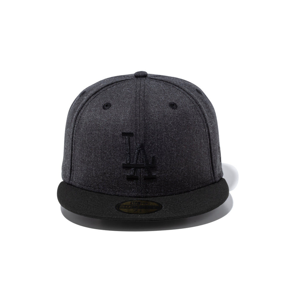 59FIFTY Heather Pack ロサンゼルス・ドジャース ヘザーブラック ブラックバイザー