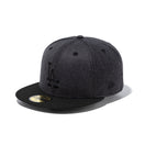 59FIFTY Heather Pack ロサンゼルス・ドジャース ヘザーブラック ブラックバイザー