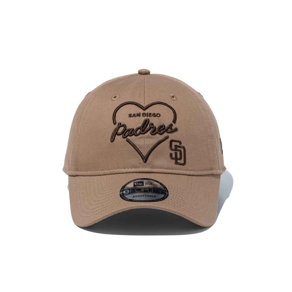 9FORTY アンストラクチャード Heart サンディエゴ・パドレス カーキ
