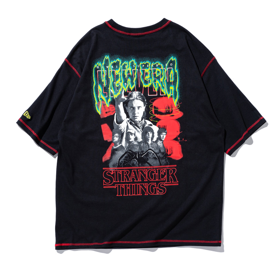 半袖 オーバーサイズド コットン Tシャツ NETFLIX STRANGER THINGS ストレンジャー・シングス Eleven ブラック