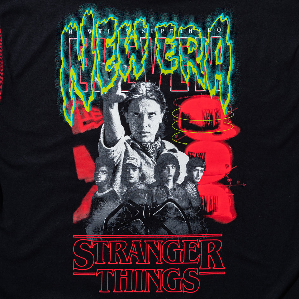 半袖 オーバーサイズド コットン Tシャツ NETFLIX STRANGER THINGS ストレンジャー・シングス Eleven ブラック
