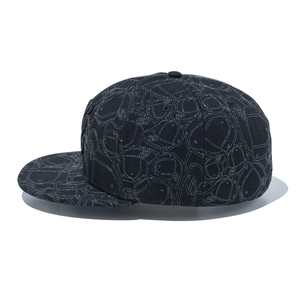 59FIFTY 59FIFTY DAY Memorial Collection クラシックロゴ キャップ オールオーバーエンブロイダリー ブラック