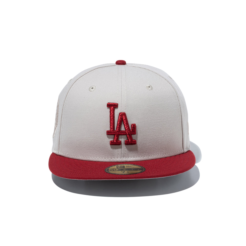 59FIFTY Rising Sun ロサンゼルス・ドジャース ストーン レッドバイザー