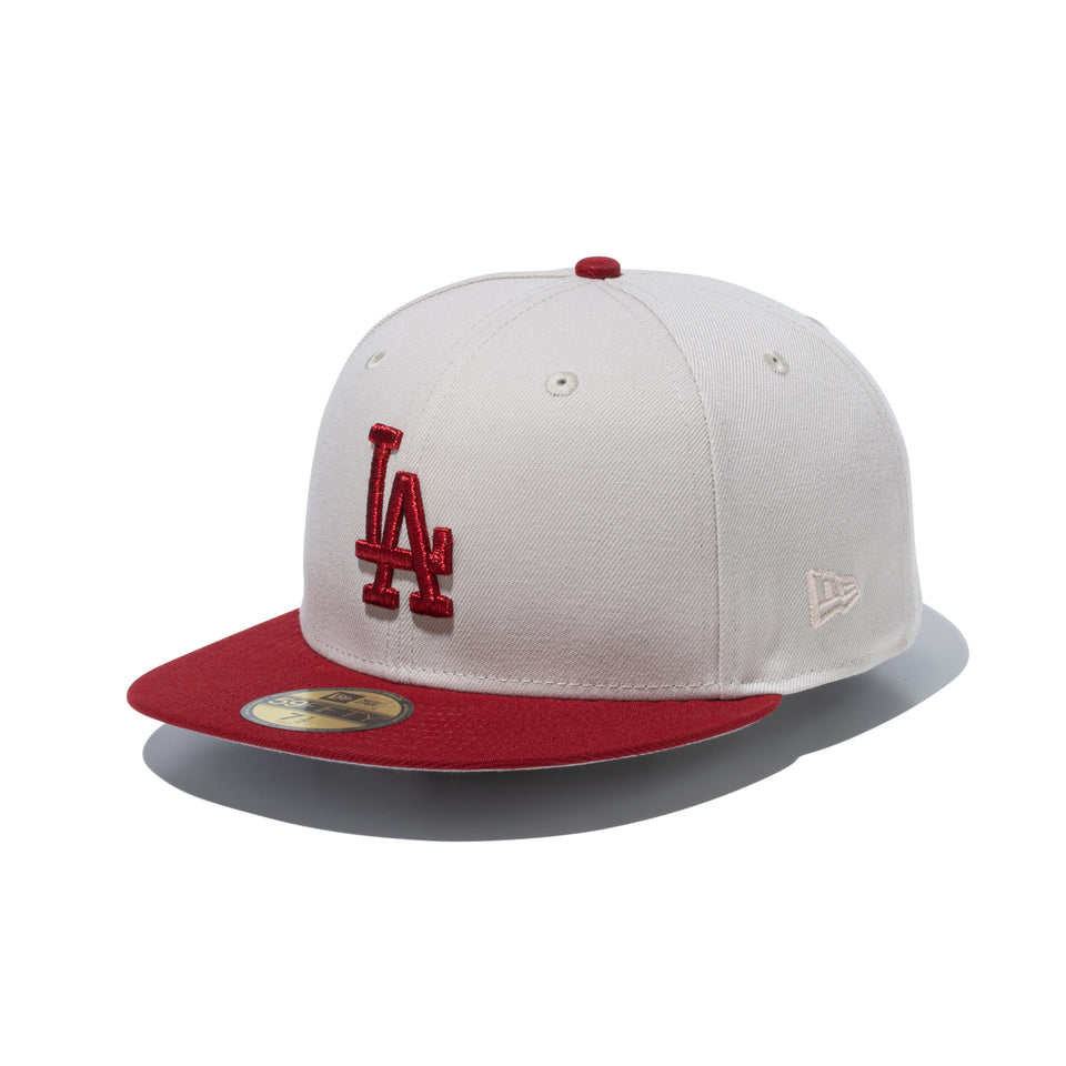 59FIFTY Rising Sun ロサンゼルス・ドジャース ストーン レッドバイザー