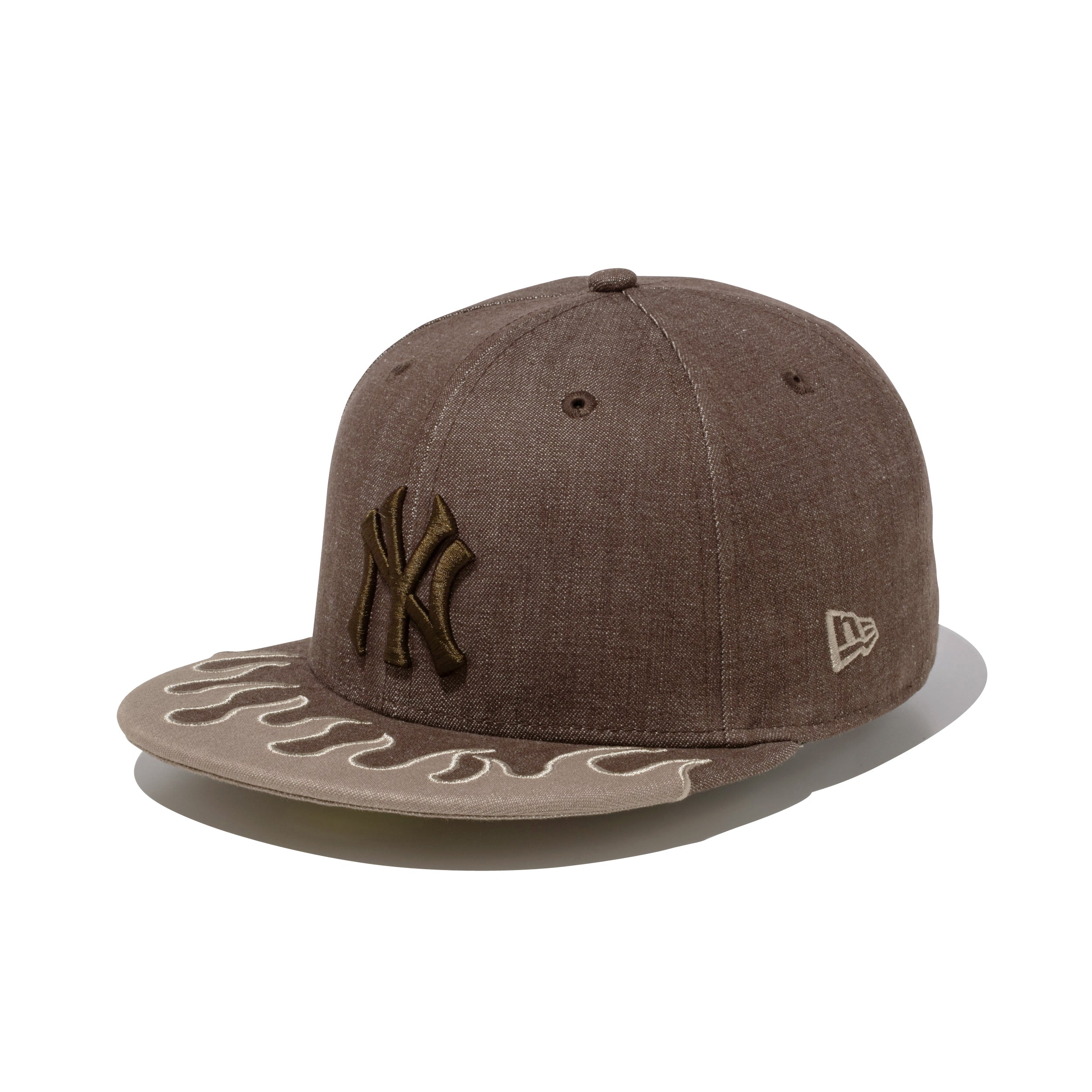 【新品未使用タグ付き】MYWEAKNESS ブラウン ベースボールキャップ 59FIFTY Denim Flame ニューヨーク・ヤンキース ブラウン | ニューエラ