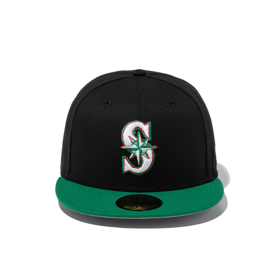59FIFTY National Flag シアトル・マリナーズ ブラック ケリーグリーンバイザー