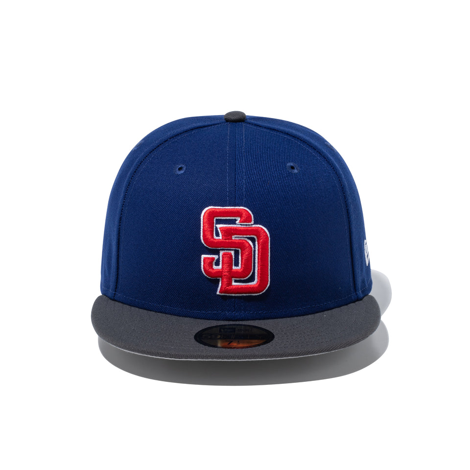 59FIFTY National Flag サンディエゴ・パドレス ダークロイヤル グラファイトバイザー