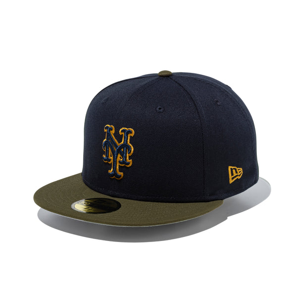 59FIFTY Deep Forest ニューヨーク・メッツ ネイビー モスバイザー