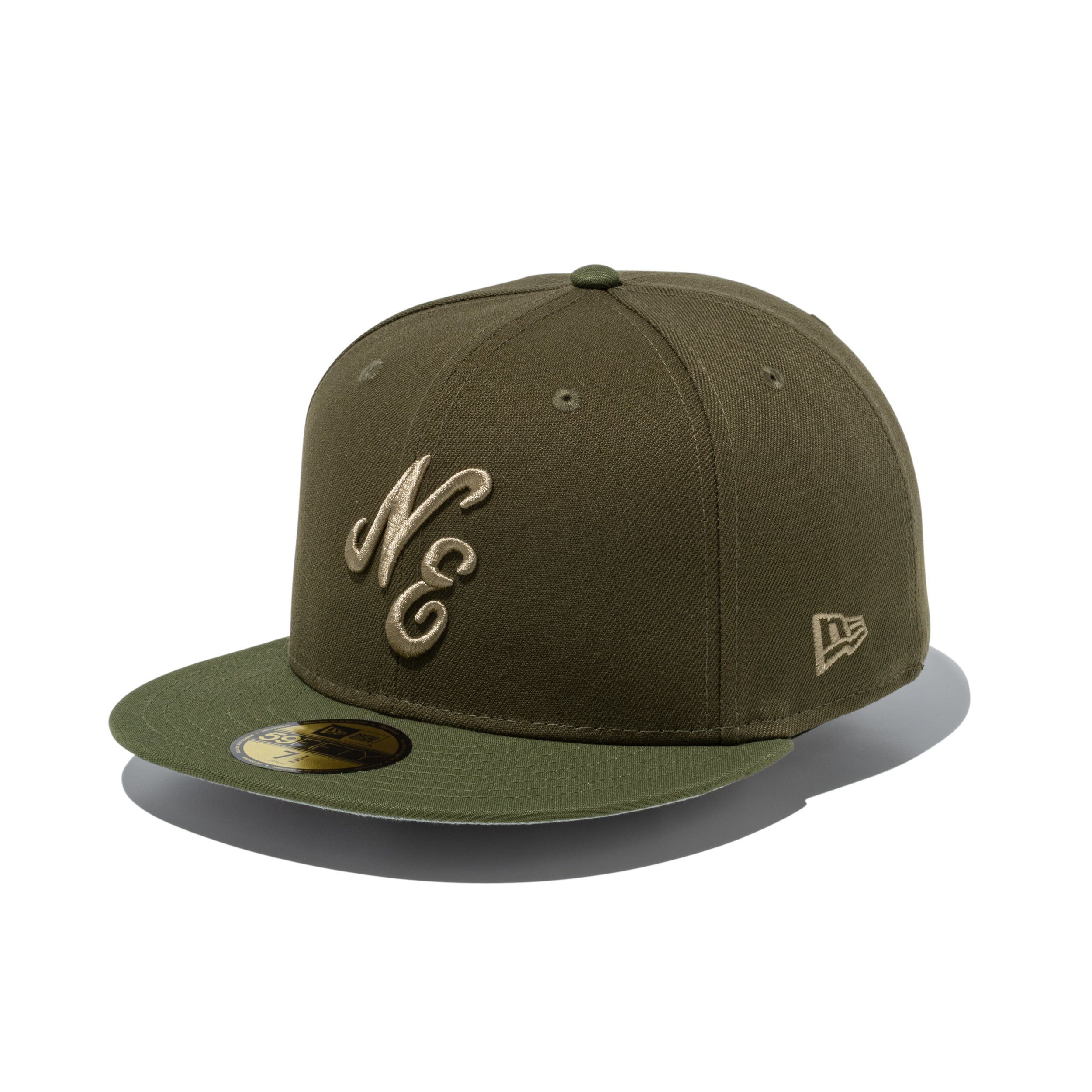 デロス　NEW ERA モーズコート　オリーブ 59FIFTY Deep Forest クラシックロゴ モス オリーブバイザー