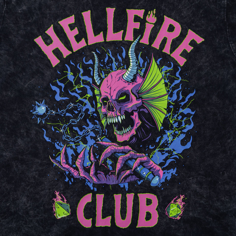 半袖 コットン Tシャツ NETFLIX STRANGER THINGS ストレンジャー・シングス HELLFIRE CLUB ブラック