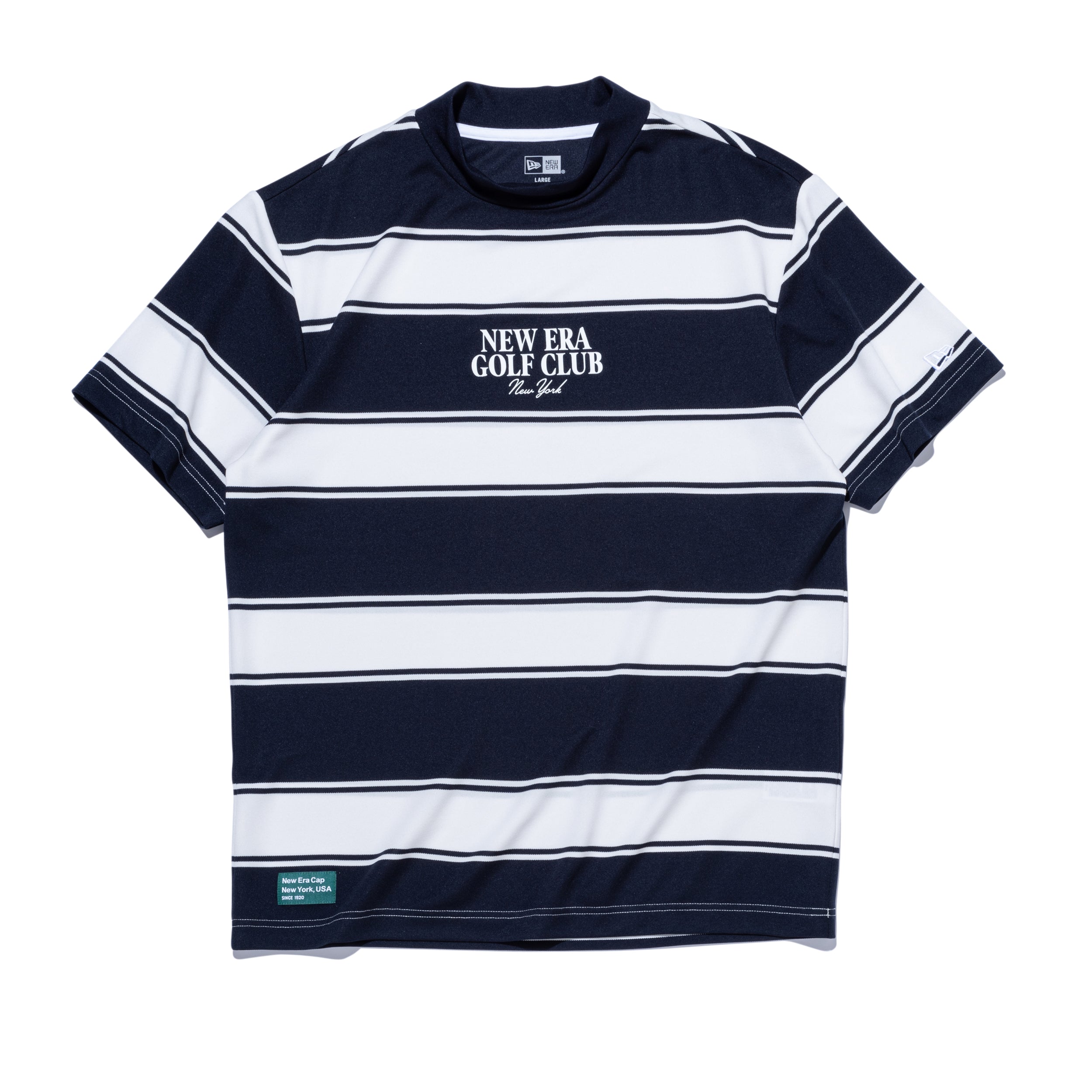 半袖 鹿の子 ミッドネック Tシャツ ボーダー NEW ERA GOLF CLUB