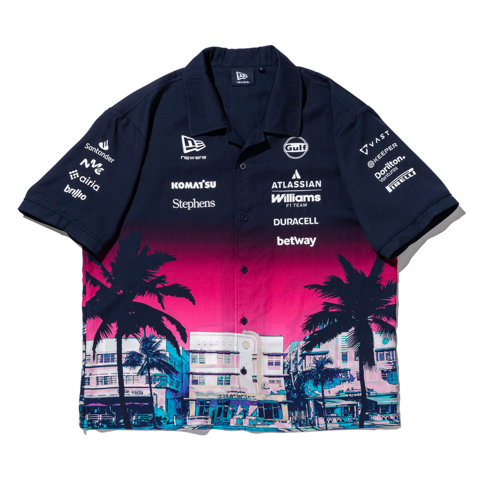 半袖 オープンカラーシャツ Atlassian Williams F1 Team アトラシアン・ウィリアムズF1チーム Miami Race Special