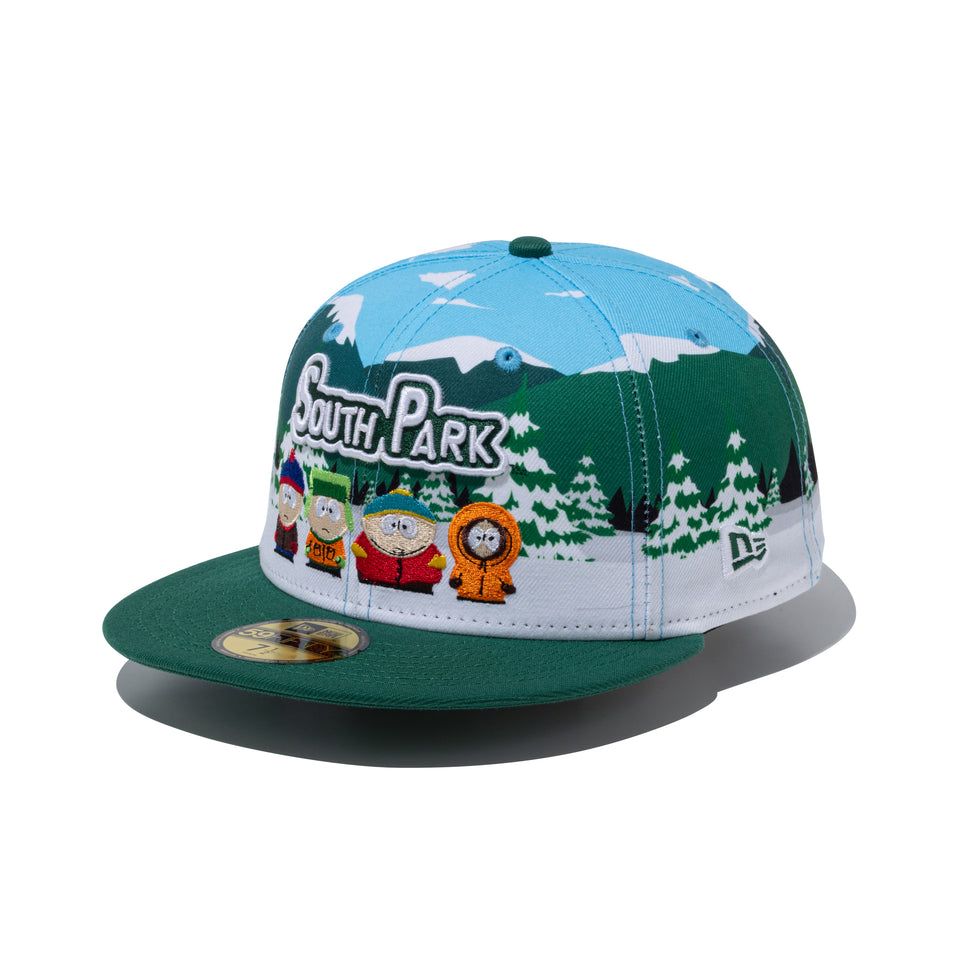 59FIFTY South Park Bus Stop プリント グリーンバイザー