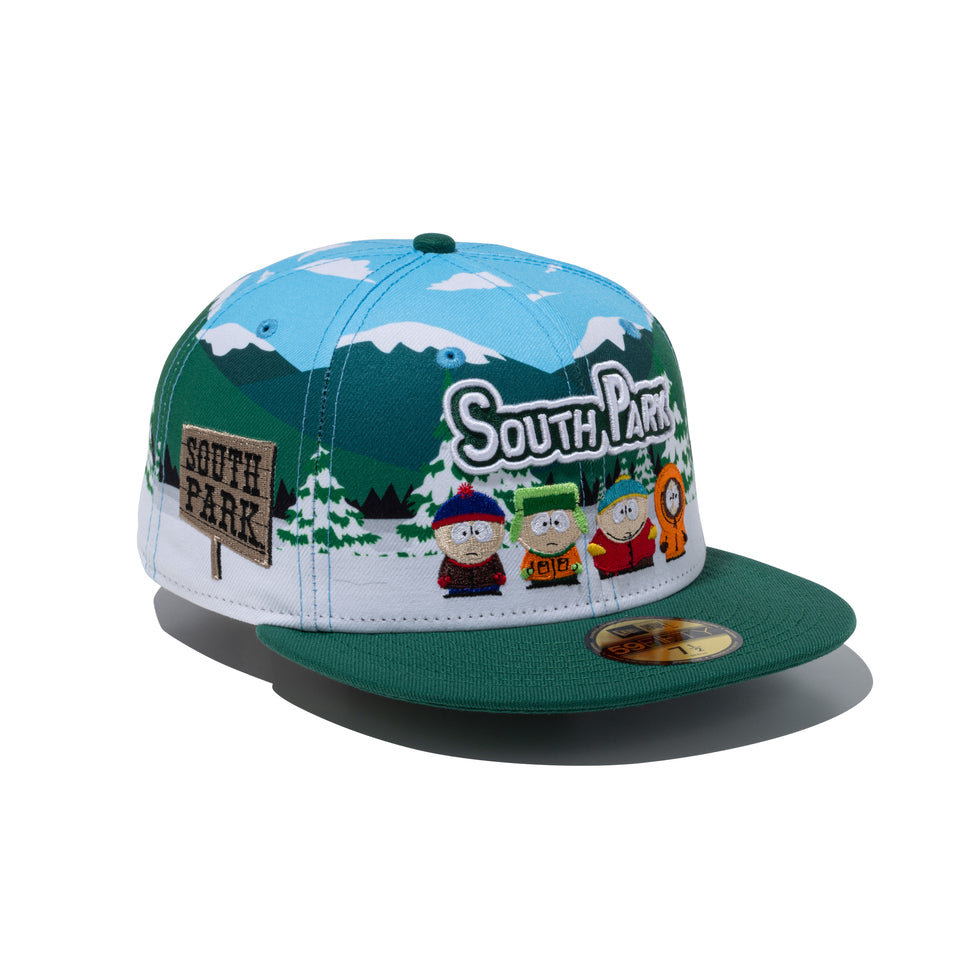 59FIFTY South Park Bus Stop プリント グリーンバイザー
