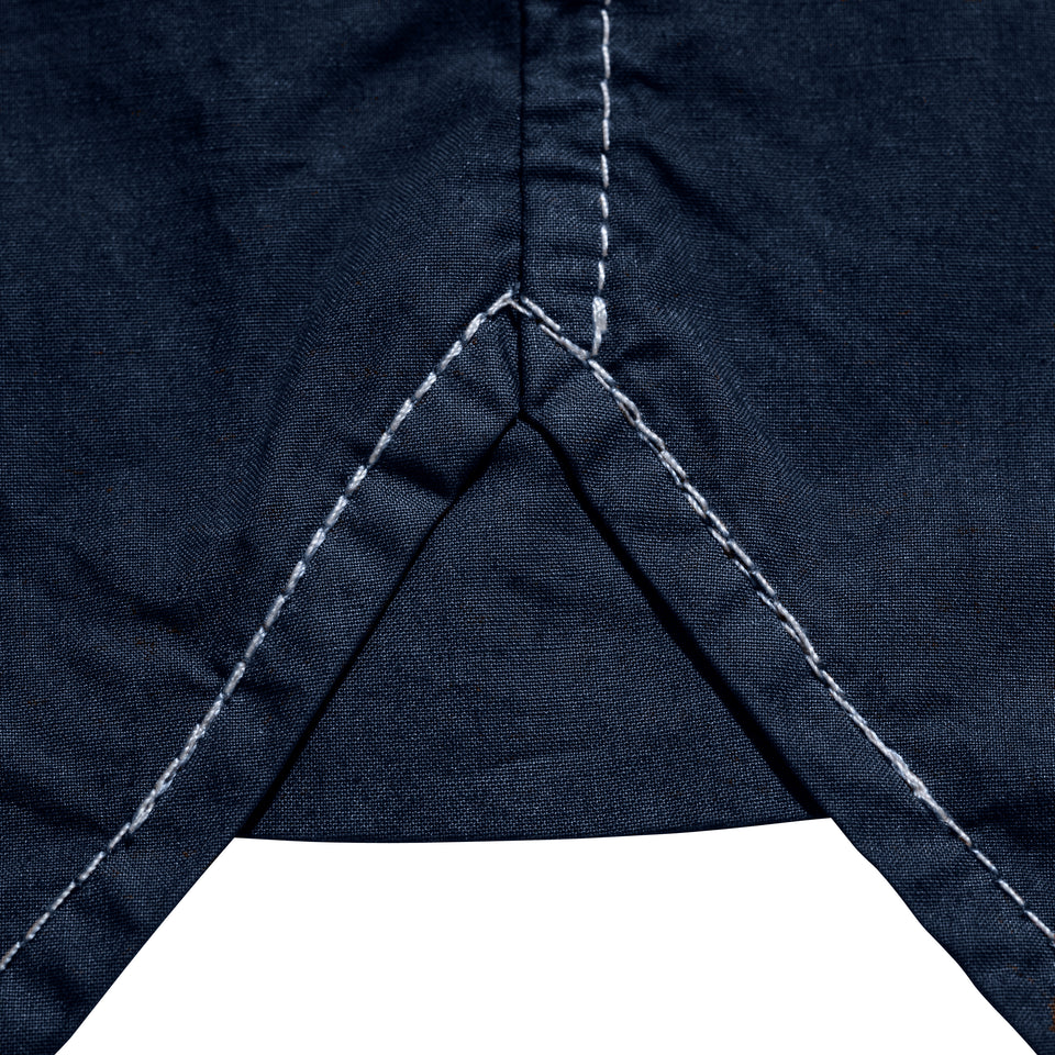 長袖 オーバーサイズド ガーメントダイ シャツ BLACK LABEL SS25 ネイビー
